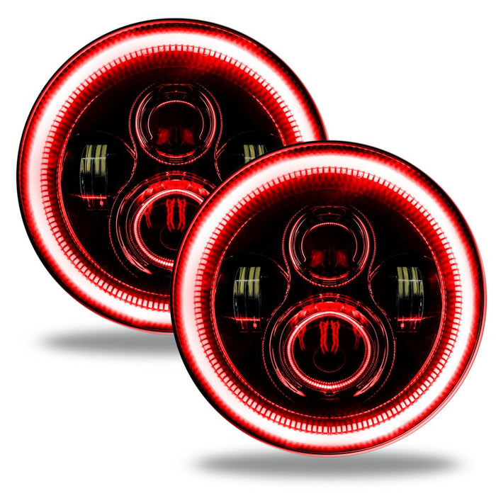 Oracle Lighting 5769J-003 7 in. High Powered LED Headlights, Red, Pair - Truck Part Superstore