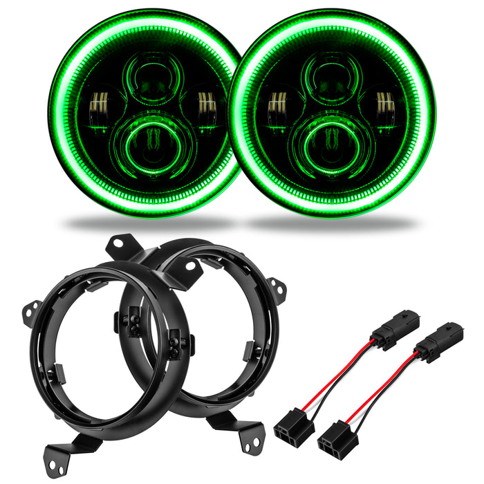 Oracle Lighting 5769J-004 7 in. High Powered LED Headlights, Green, Pair - Truck Part Superstore
