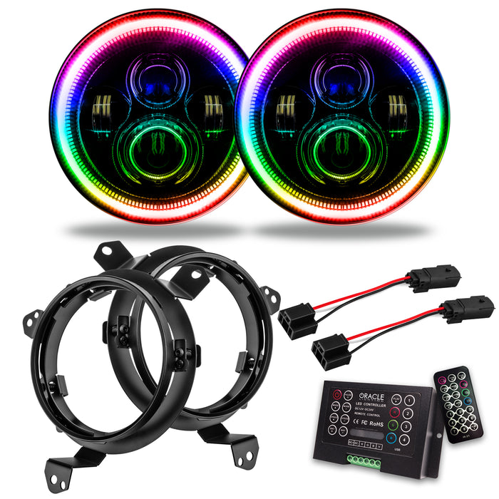 Oracle Lighting 5769J-333 7 in. High Powered LED Headlights, ColorSHIFT 2.0, Pair - Truck Part Superstore