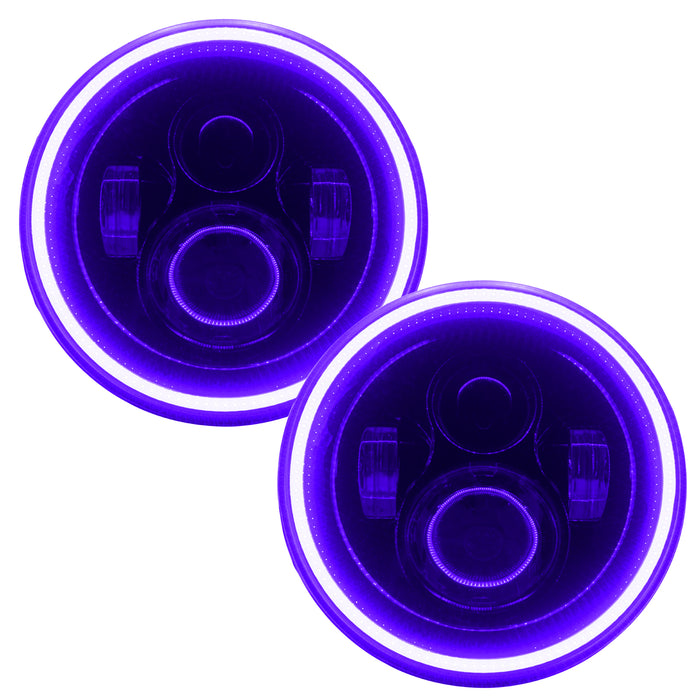 Oracle Lighting 5770-007 7 in. High Powered LED Headlights, Chrome Bezel, UV/Purple - Truck Part Superstore