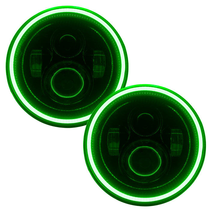 Oracle Lighting 5770-054 7 in. High Powered LED Headlights, Chrome Bezel, Green - Truck Part Superstore