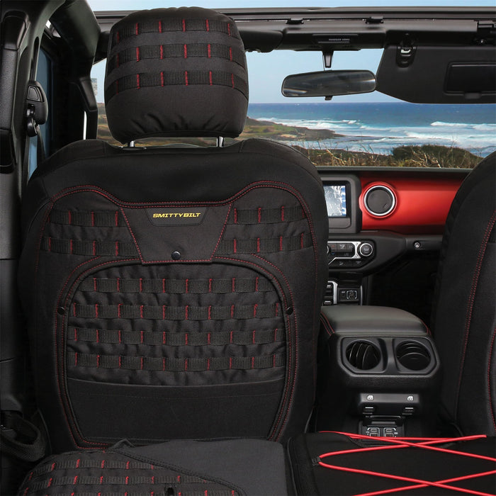 Smittybilt 57747701 GEAR Seat Cover; Black; Front; - Truck Part Superstore