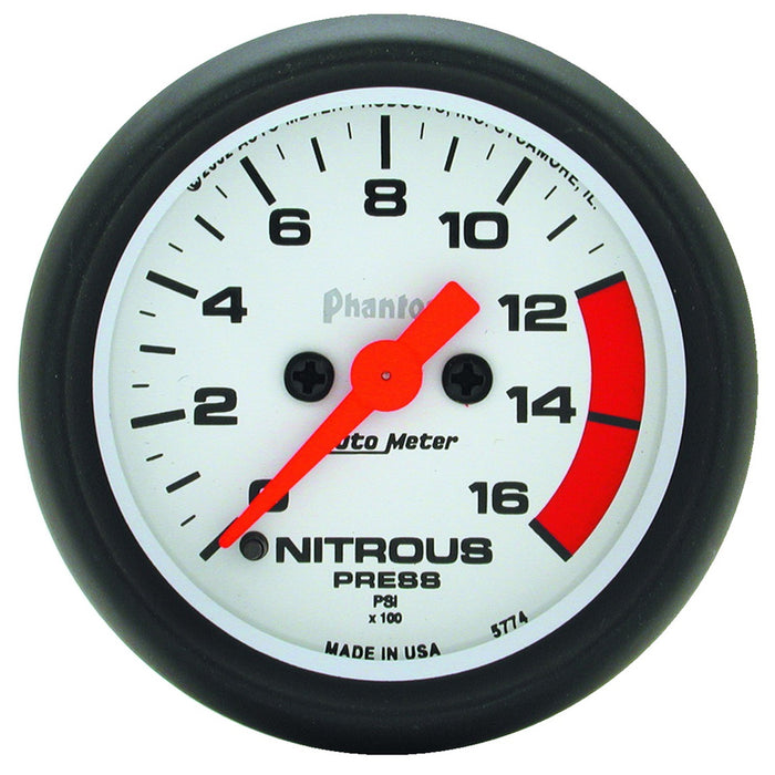 AutoMeter 5774 GAUGE; NITROUS PRESSURE; 2 1/16in.; 1600PSI; DIGITAL STEPPER MOTOR; PHANTOM - Truck Part Superstore
