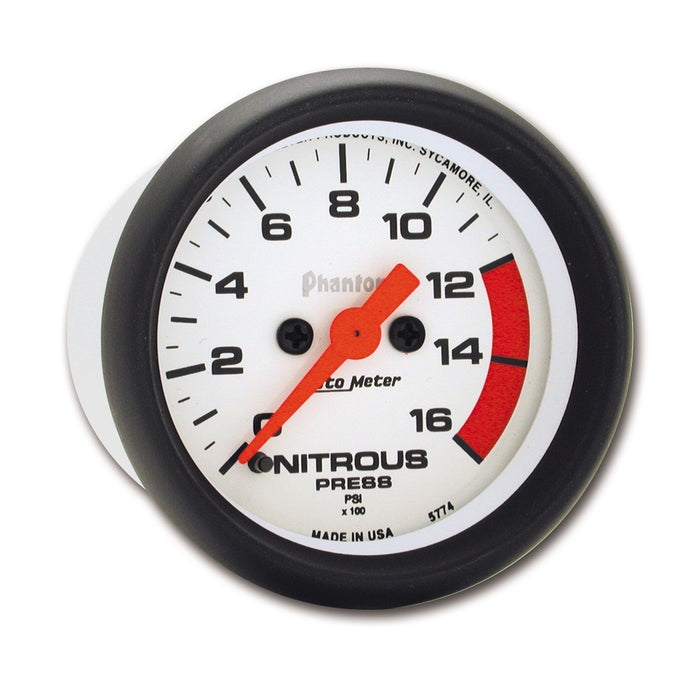 AutoMeter 5774 GAUGE; NITROUS PRESSURE; 2 1/16in.; 1600PSI; DIGITAL STEPPER MOTOR; PHANTOM - Truck Part Superstore