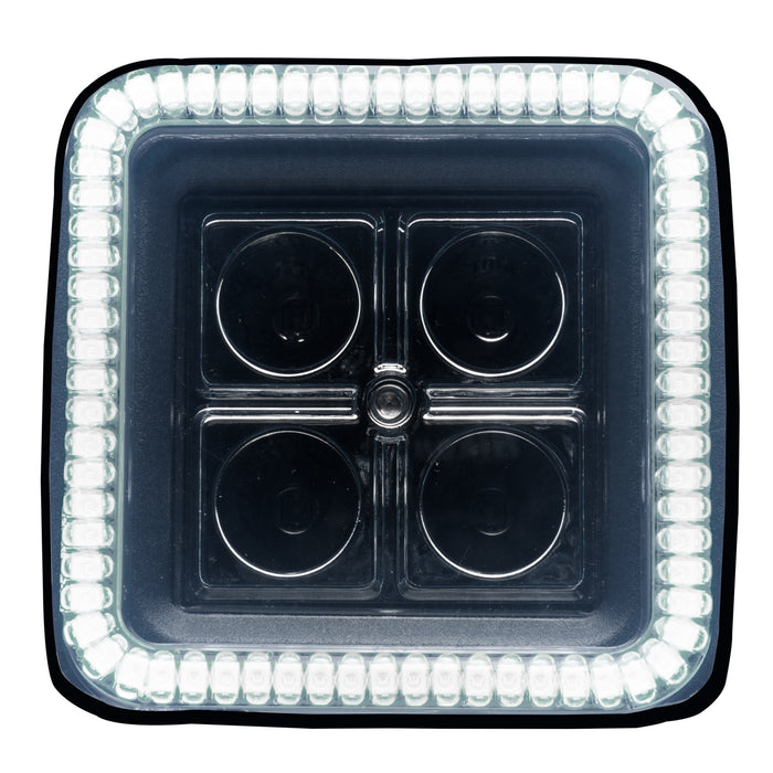 Oracle Lighting 5777-001 Off-Road 3 in. 20W Square LED Spotlight with White Halo - Truck Part Superstore