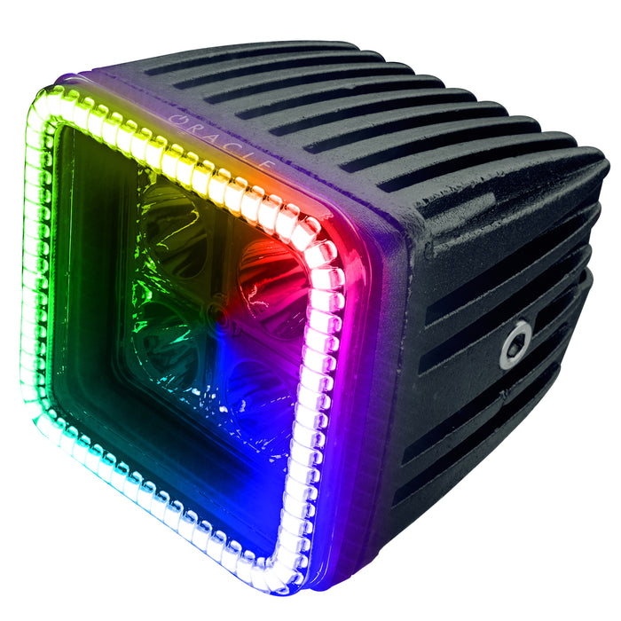 Oracle Lighting 5777-333 Off-Road 3 in. 20W Square LED Spotlight with ColorSHIFT Halo - Truck Part Superstore