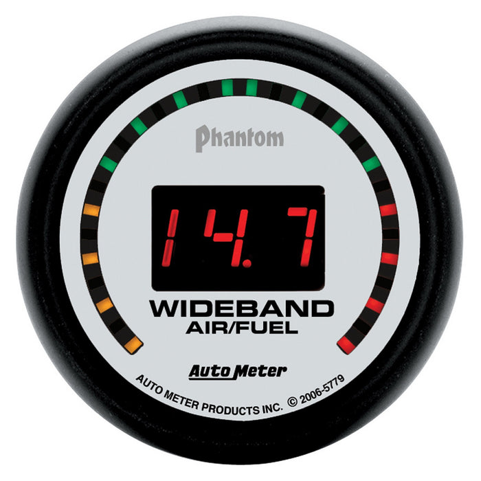 AutoMeter 5779 GAUGE; AIR/FUEL RATIO-WIDEBAND; STREET; 2 1/16in.; 10:1-17:1; DIGITAL; PHANTOM - Truck Part Superstore