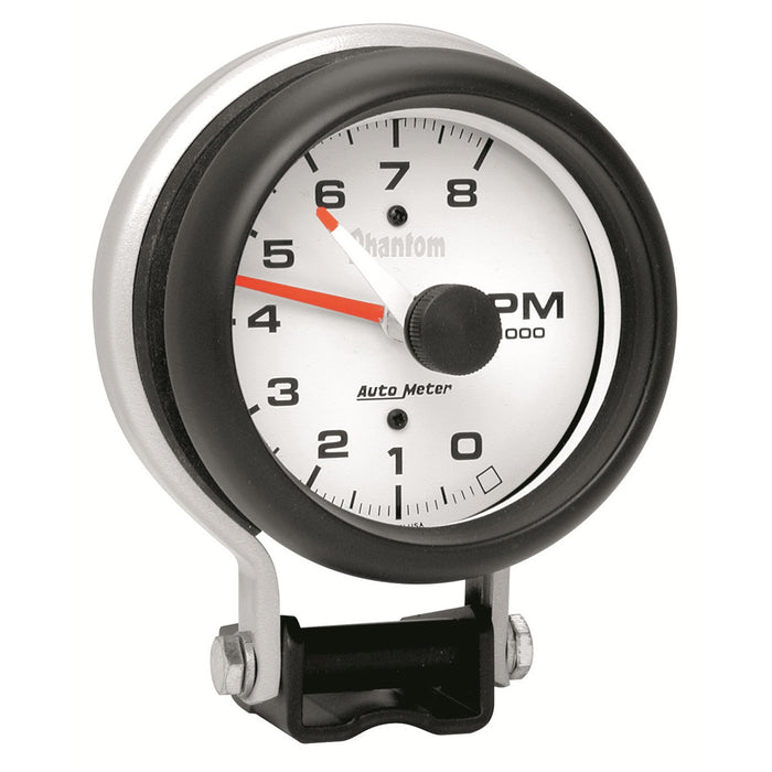 AutoMeter 5780 GAUGE; TACHOMETER; 3 3/4in.; 8K RPM; PEDESTAL W/RED LINE; PHANTOM - Truck Part Superstore