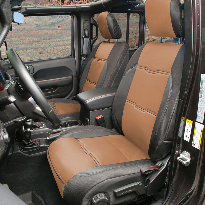 Smittybilt 578125 Neoprene Seat Cover; Tan/Black; Front/Rear; Gen 2; Kit; - Truck Part Superstore