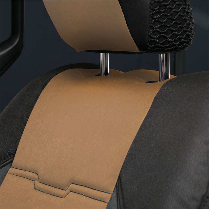 Smittybilt 578125 Neoprene Seat Cover; Tan/Black; Front/Rear; Gen 2; Kit; - Truck Part Superstore