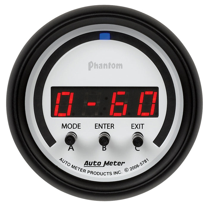 AutoMeter 5781 GAUGE; PERFORM METER; 2 1/16in.; 1/4 MILE/HP/0-60/60-0/G FORCES; DIGITAL; PHANTO - Truck Part Superstore