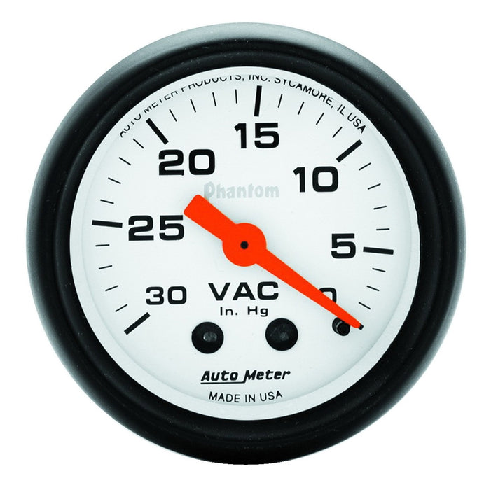 AutoMeter 5784 GAUGE; VACUUM; 2 1/16in.; 30INHG; MECHANICAL; PHANTOM - Truck Part Superstore