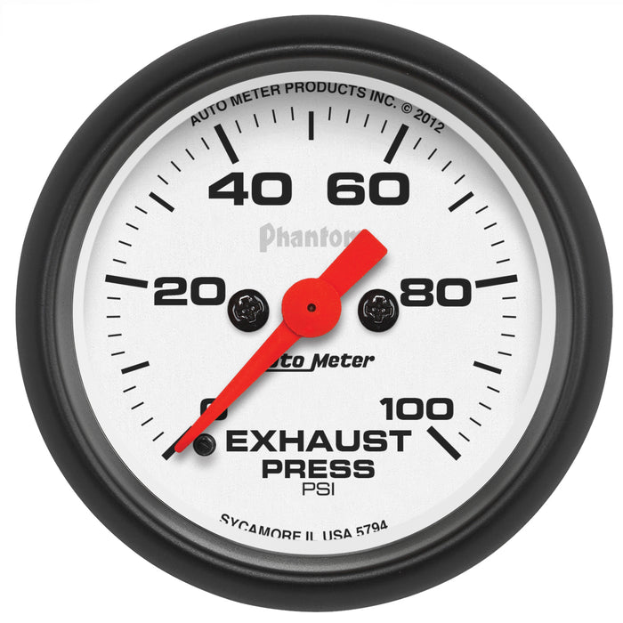 AutoMeter 5794 GAUGE; EXHAUST PRESS; 2 1/16in.; 100PSI; DIGITAL STEPPER MOTOR; PHANTOM - Truck Part Superstore
