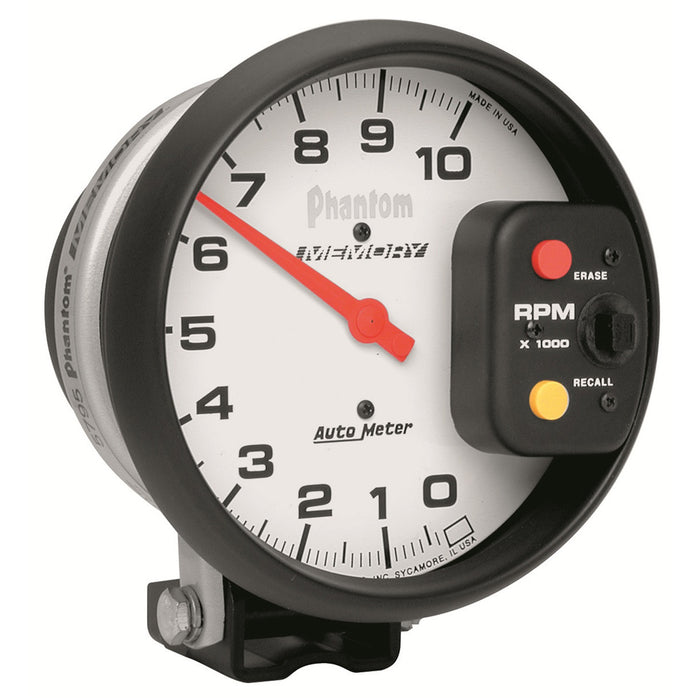 AutoMeter 5795 GAUGE; TACHOMETER; 5in.; 10K RPM; PEDESTAL W/PEAK RPM MEMORY; PHANTOM - Truck Part Superstore