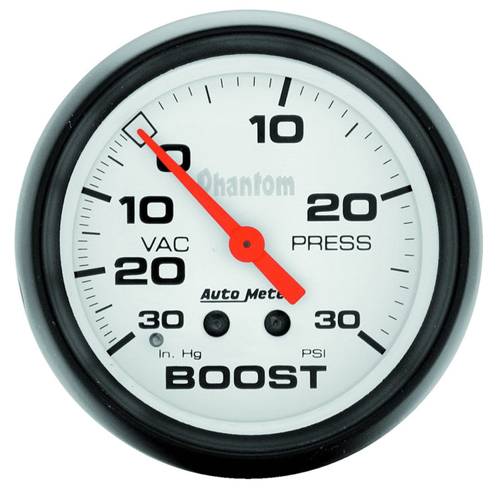 AutoMeter 5803 GAUGE; VAC/BOOST; 2 5/8in.; 30INHG-30PSI; MECHANICAL; PHANTOM - Truck Part Superstore