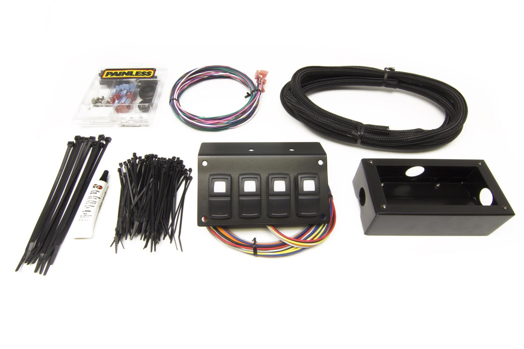 Painless Wiring 58109 Track Rocker 4-Switch Panel; Flange Mount; - Truck Part Superstore
