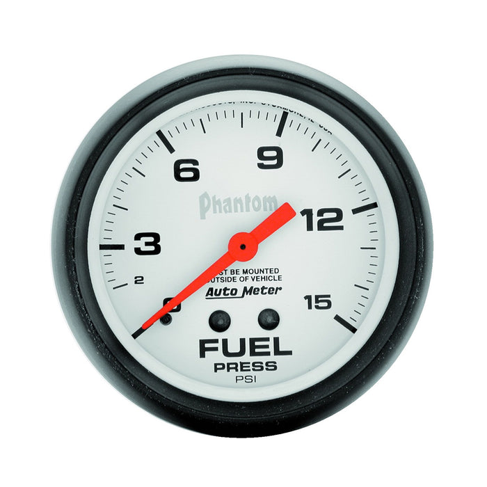 AutoMeter 5810 GAUGE; FUEL PRESSURE; 2 5/8in.; 15PSI; MECHANICAL; PHANTOM - Truck Part Superstore