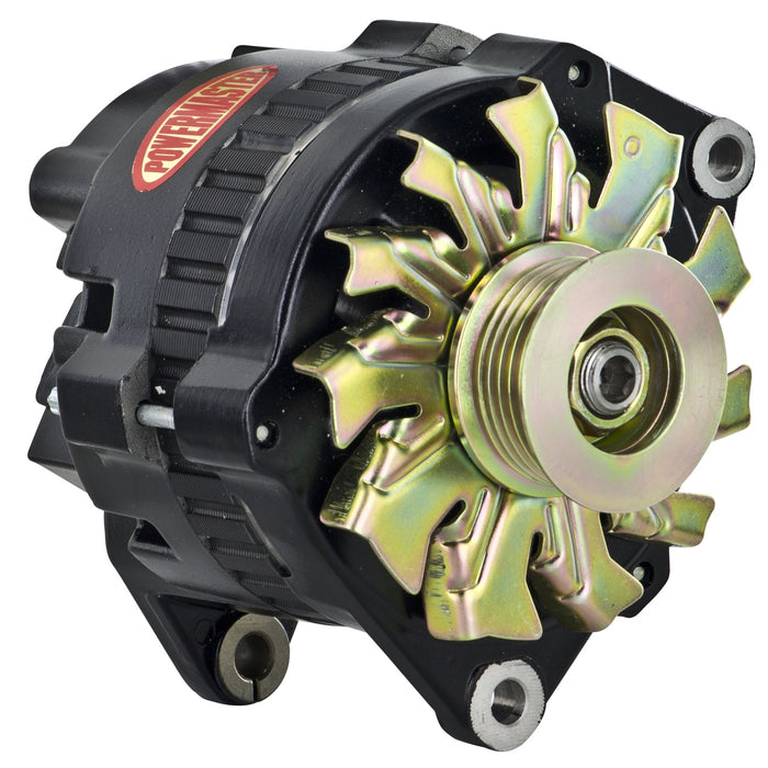 Powermaster Performance 58114 Alternator; CS130; Saddle Mount; 140 Amp; 95 Idle; 6 Groove Pulley; Black; - Truck Part Superstore