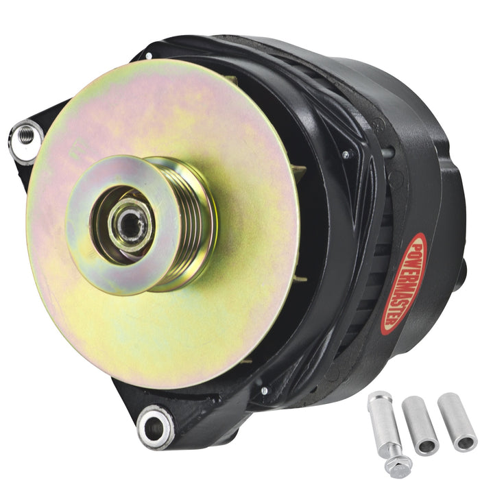 Powermaster Performance 58203 Alternator; CS144; Offset 2 in. Spools; 200 Amp; 125 Idle; Black; - Truck Part Superstore