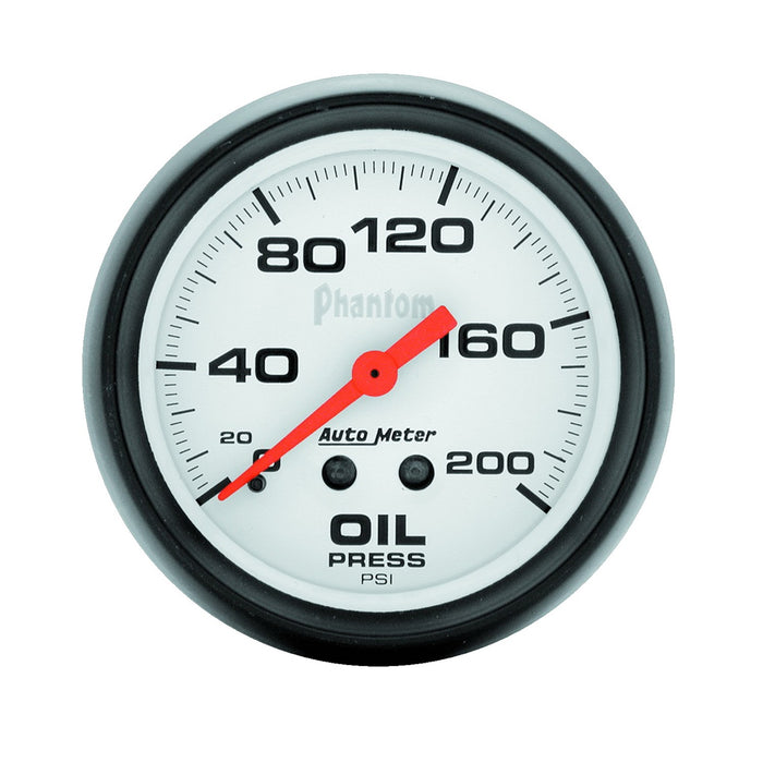 AutoMeter 5822 GAUGE; OIL PRESSURE; 2 5/8in.; 200PSI; MECHANICAL; PHANTOM - Truck Part Superstore