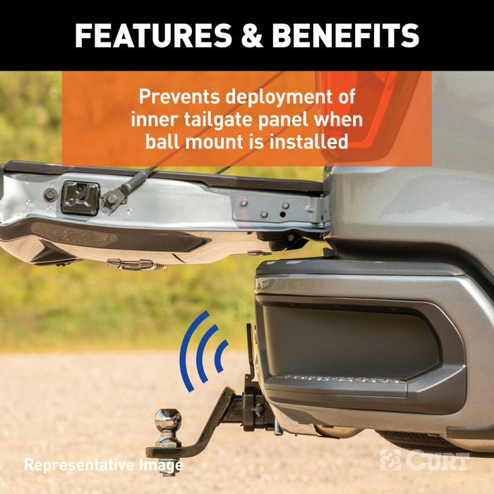 CURT 58266 Protective MultiPro/Multi-Flex Tailgate Sensor with 2-1/2in. Hitch Cap - Truck Part Superstore