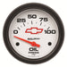 AutoMeter 5827-00406 GAUGE; OIL PRESSURE; 2 5/8in.; 100PSI; ELECTRIC; CHEVY RED BOWTIE; WHITE - Truck Part Superstore