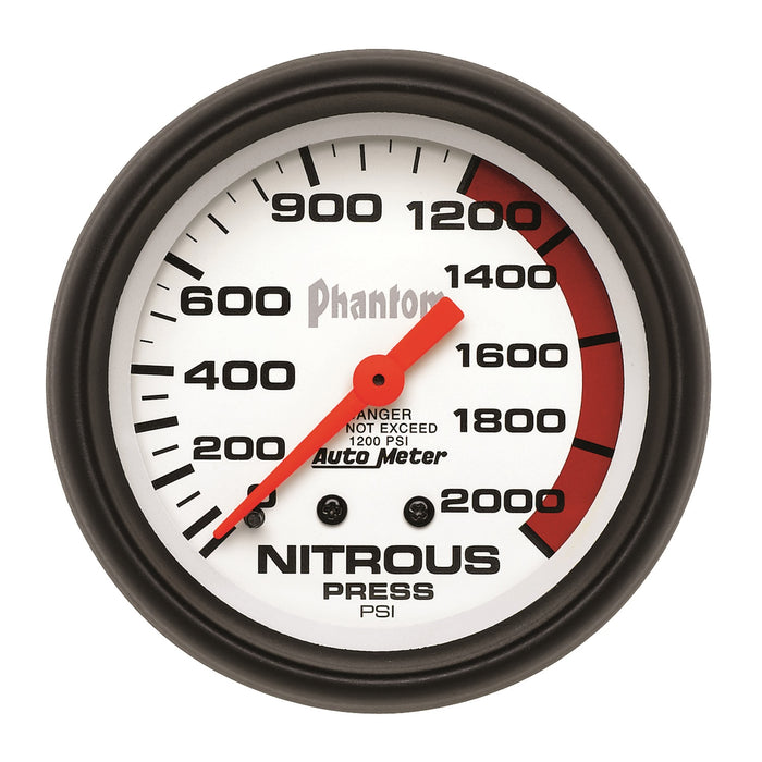 AutoMeter 5828 GAUGE; NITROUS PRESSURE; 2 5/8in.; 2000PSI; MECHANICAL; PHANTOM - Truck Part Superstore