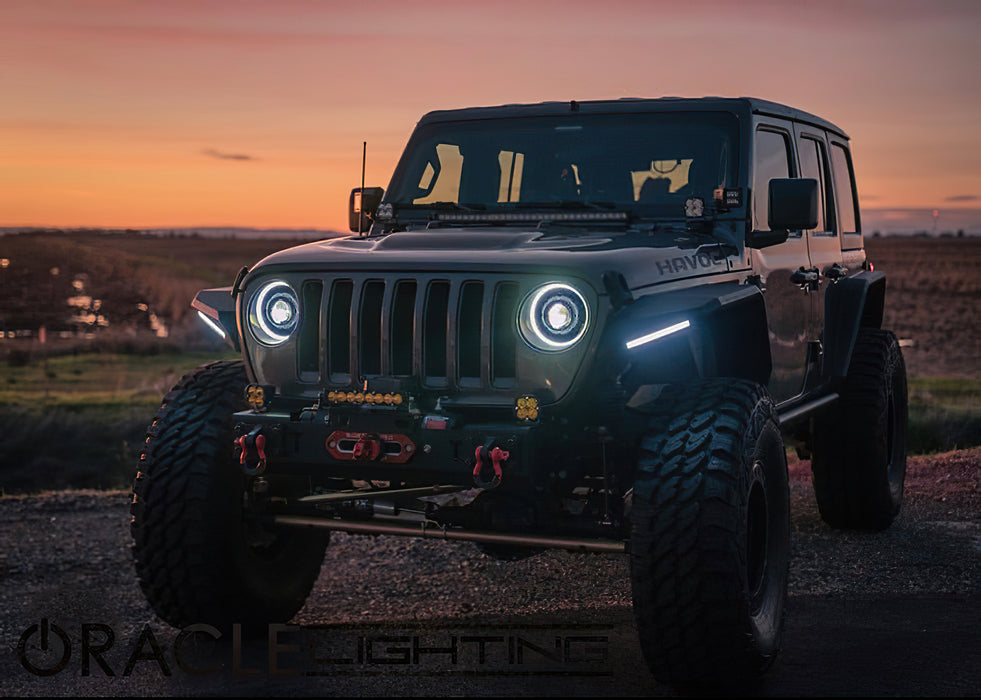 Oracle Lighting 5839-023 Oculus Switchback Bi-LED Projector Headlights for Jeep JL / Gladiator JT - Truck Part Superstore