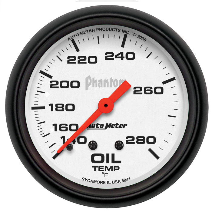 AutoMeter 5841 GAUGE; OIL TEMP; 2 5/8in.; 140-280deg.F; MECHANICAL; PHANTOM - Truck Part Superstore