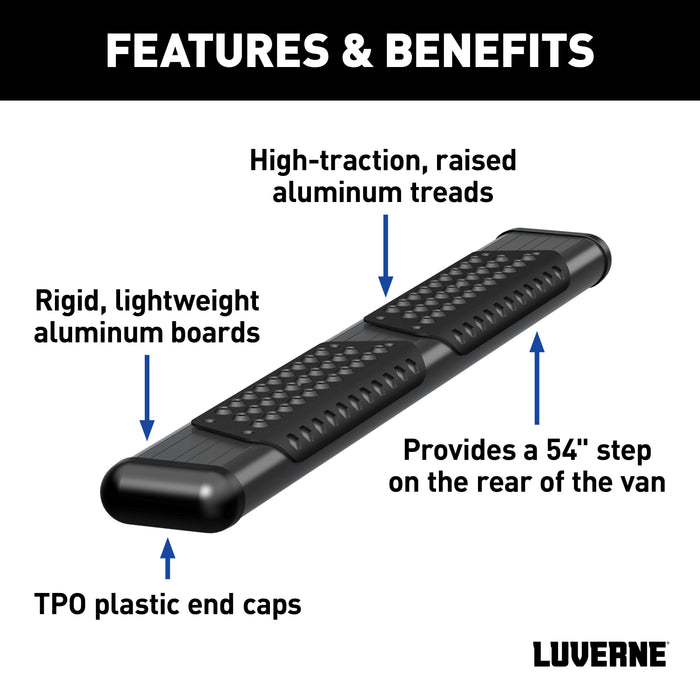 Luverne 584254-570749 O-Mega II 6in. x 54in. Black Aluminum Rear Step; Select Sprinter 2500; 3500 - Truck Part Superstore
