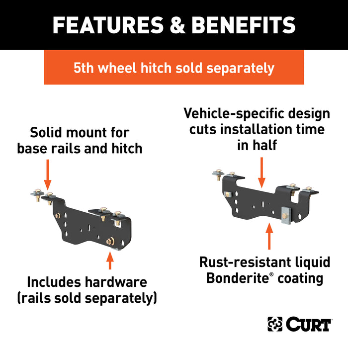 CURT 16448 Custom 5th Wheel Brackets; Select Ford F-250; F-350; F-450 Super Duty - Truck Part Superstore