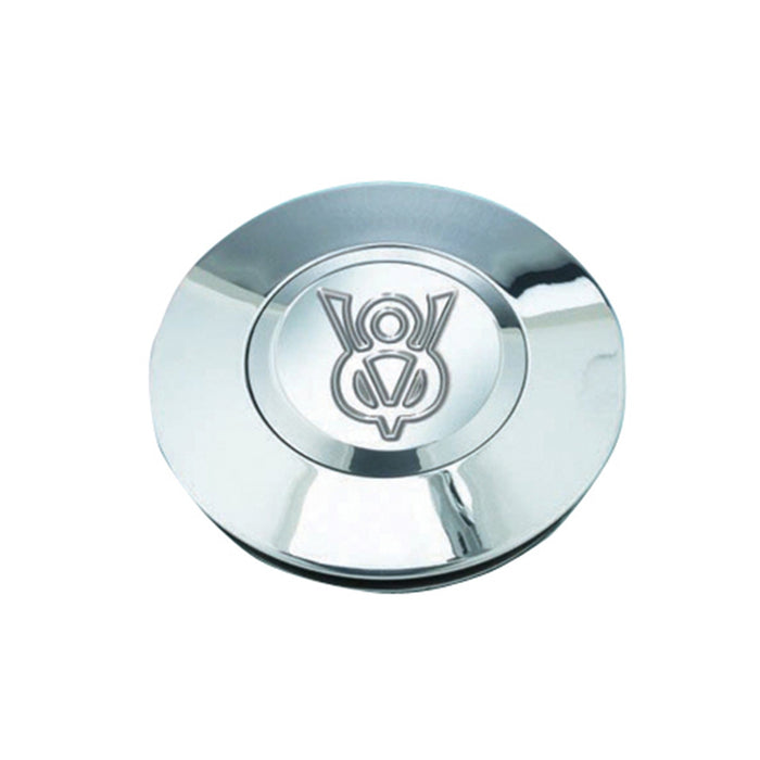 Grant 5867 Banjo Style Billet Horn Button; Polished w/V-8 Logo; - Truck Part Superstore