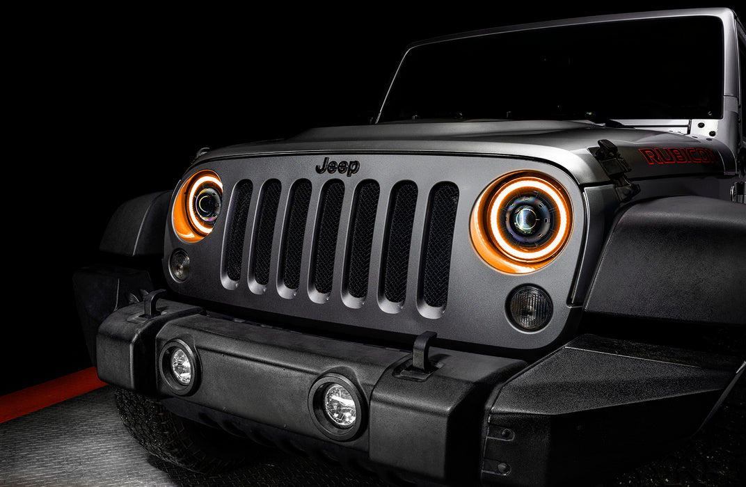 Oracle Lighting 5876-023 ORACLE OculusTM 7" Switchback Bi-LED Projector Headlights for Jeep Wrangler JK - Truck Part Superstore