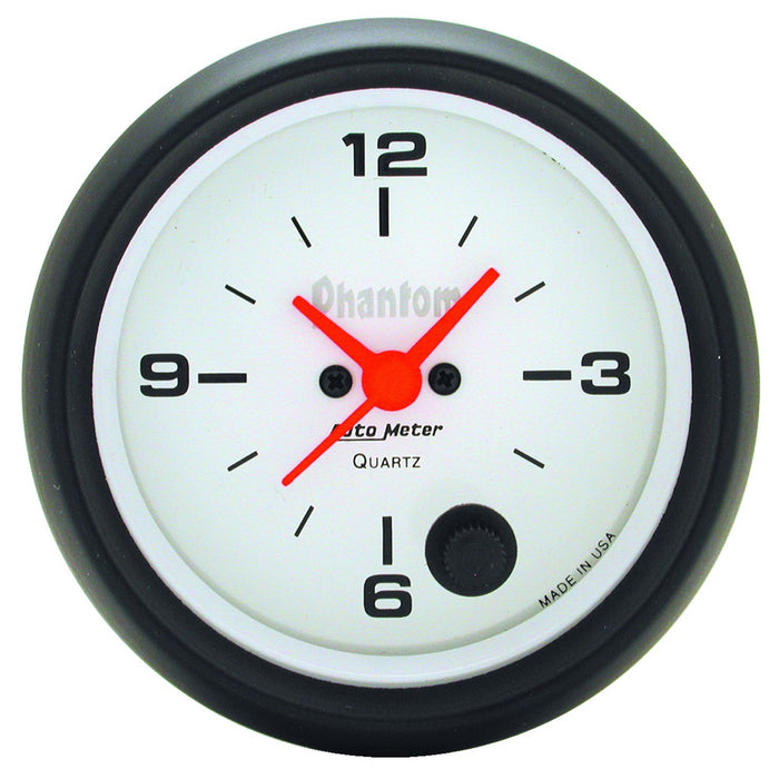 AutoMeter 5885 GAUGE; CLOCK; 2 5/8in.; 12HR; ANALOG; PHANTOM - Truck Part Superstore