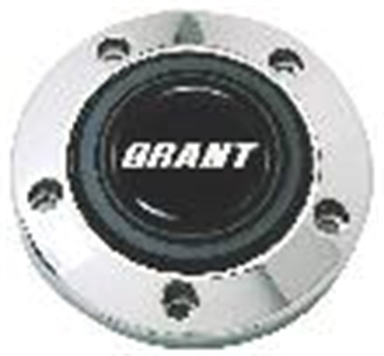 Grant 5885 Signature Horn Button; w/Grant Logo; Billet Style Trim Ring; w/Screws; - Truck Part Superstore