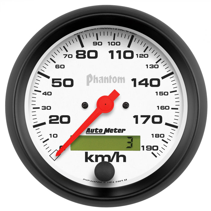 AutoMeter 5887-M GAUGE; SPEEDOMETER; 3 3/8in.; 190KM/H; ELEC. PROG. W/LCD ODO; PHANTOM - Truck Part Superstore