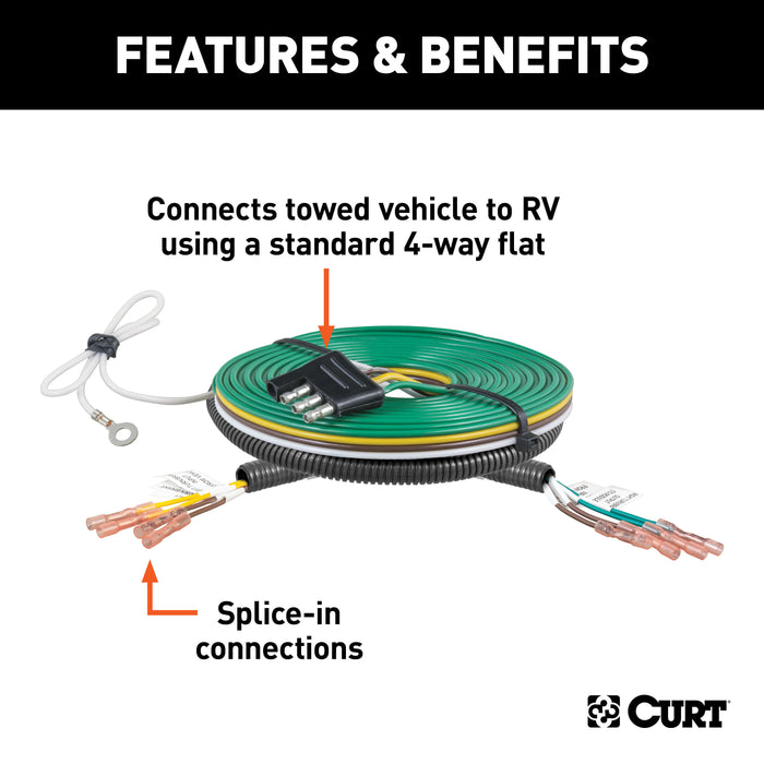 CURT 58979 CURT 58979 Universal Towed-Vehicle RV Wiring Harness for Dinghy Towing - Truck Part Superstore