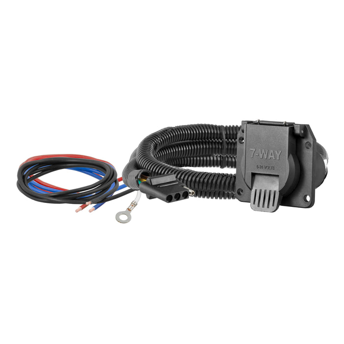 CURT 58980 Dinghy Towing Electrical Adapter (4-Way Flat Vehicle to 7-Way RV Blade) - Truck Part Superstore