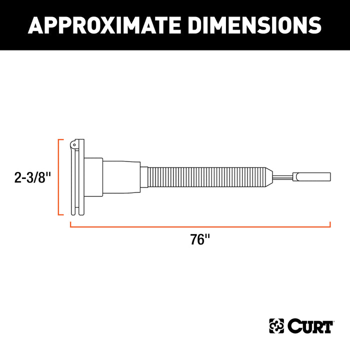 CURT 58981 CURT 58981 4-Way Flat Vehicle-Side to 6-Way Round Wiring Adapter; Dinghy Towing - Truck Part Superstore
