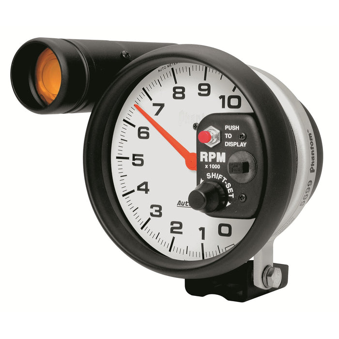 AutoMeter 5899 GAUGE; TACHOMETER; 5in.; 10K RPM; PEDESTAL W/EXT. SHIFT-LITE; PHANTOM - Truck Part Superstore