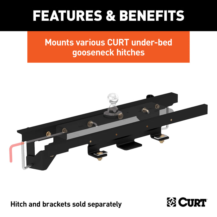 CURT 60657 Double Lock Gooseneck Install Brackets; Select Dodge; Ram 1500; w/Coil Springs - Truck Part Superstore