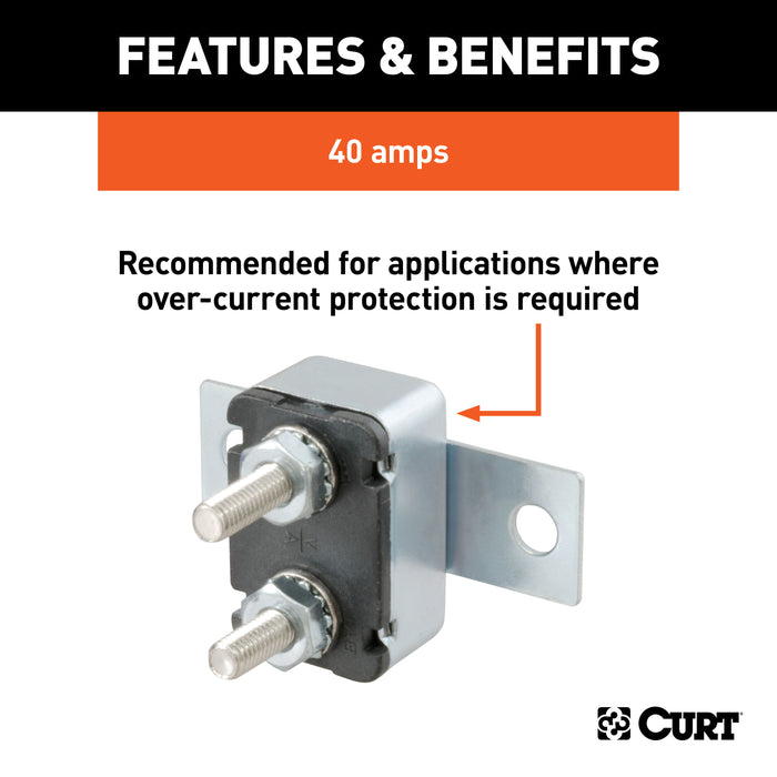 CURT 58370 CURT 58370 40-Amp Universal Circuit Breaker - Truck Part Superstore