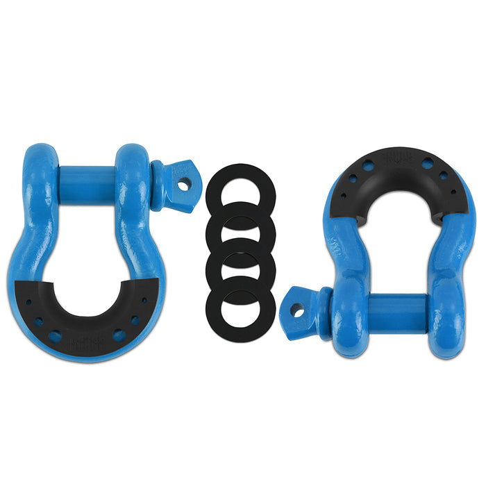 Mishimoto BNDR-BL 3/4" Steel D-Ring Shackle Set, 2 Pieces, Blue - Truck Part Superstore