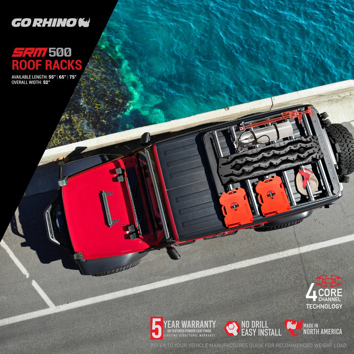 Go Rhino 5935075T SRM500 75" Flat Platform Roof Rack - Truck Part Superstore