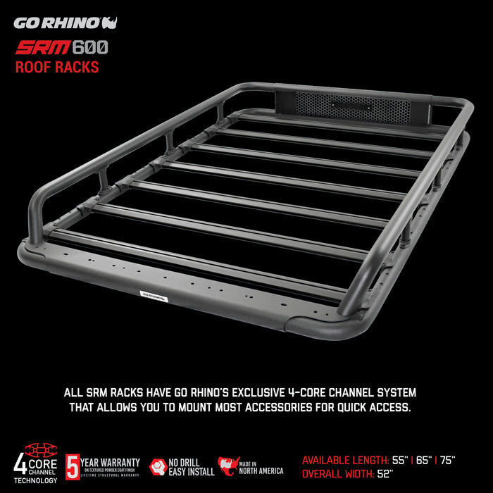 Go Rhino 5936075T SRM600 75" Tubular Basket-Style Roof Rack - Truck Part Superstore