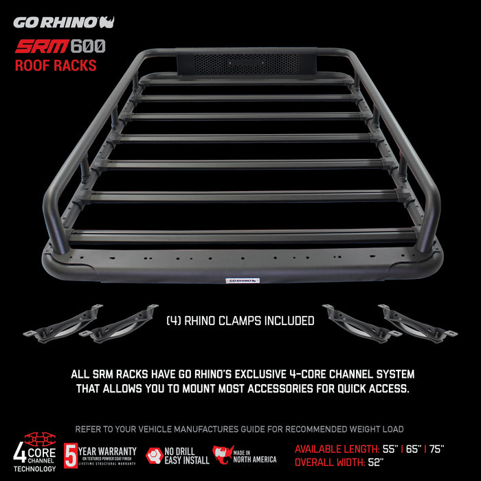 Go Rhino 5936055T SRM600 55" Tubular Basket-Style Roof Rack - Truck Part Superstore