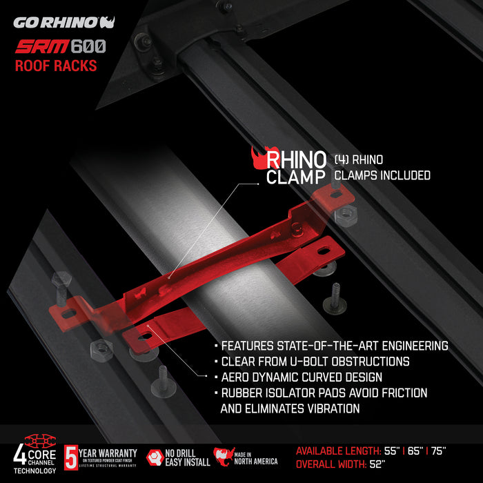 Go Rhino 5936065T SRM600 65" Tubular Basket-Style Roof Rack - Truck Part Superstore