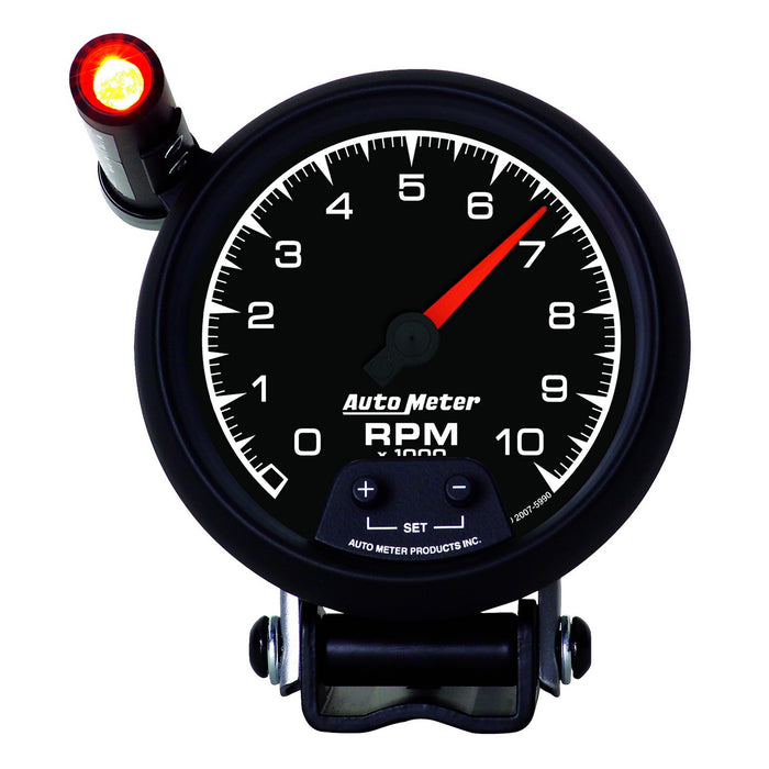 AutoMeter 5990 GAUGE; TACHOMETER; 3 3/4in.; 10K RPM; PEDESTAL W/EXT. QUICK-LITE; ES - Truck Part Superstore