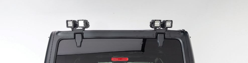 Go Rhino 599502T XE Rear Hard Top Light Mounts for Jeep JL/JT - Fits two 3x3 LED Cube Lights - Truck Part Superstore