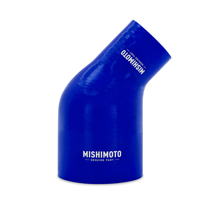 Mishimoto MMCP-R45-2540BL Mishimoto 45-Degree Silicone Transition Coupler, 2.50-in to 4.00-in, Blue - Truck Part Superstore
